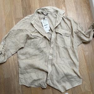 Zara linen button down